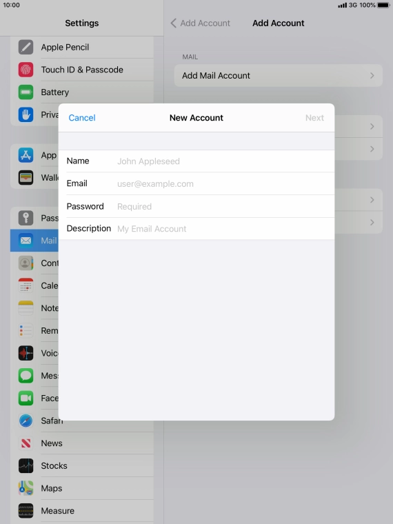 Press Name and key in the required sender name.