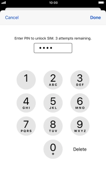 Key in your PIN and press Done. Key in your PIN and press Done.