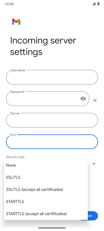 Press SSL/TLS.