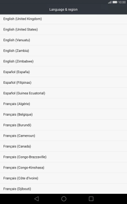 Press the required language. Press the required language.