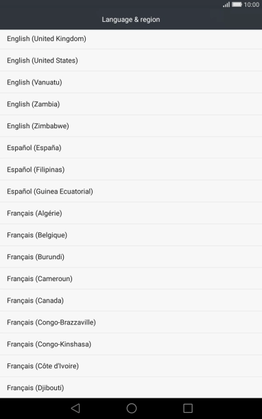 Press the required language. Press the required language.