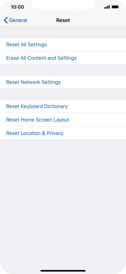 Press Reset All Settings.