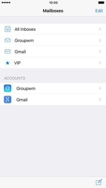 Press the required email account.