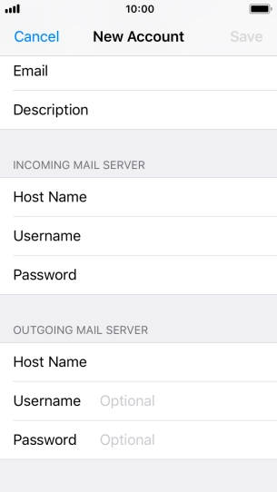 Press Username and key in the username for your email account. Please note that if you're using Vodafone's outgoing server, leave the username field empty. Press Username and key in the username for your email account. Please note that if you're using Vodafone's outgoing server, leave the username field empty.