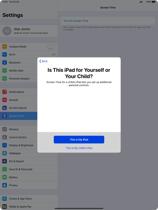 Press This is My iPad.