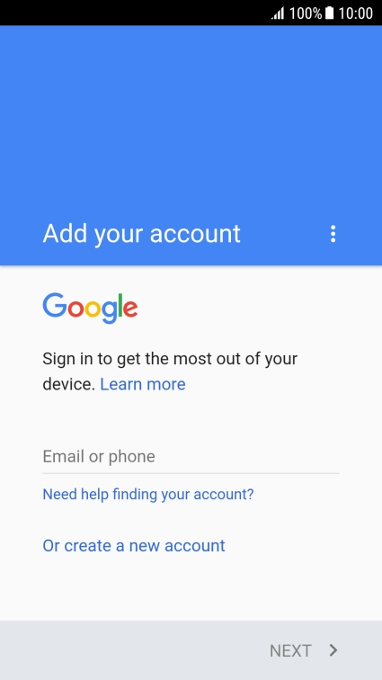 If you don t have a Google account, press Or create a new account and follow the instructions on the screen to create an account. If you don t have a Google account, press Or create a new account and follow the instructions on the screen to create an account.