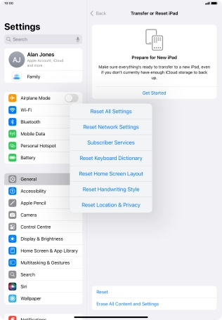 Press Reset All Settings.