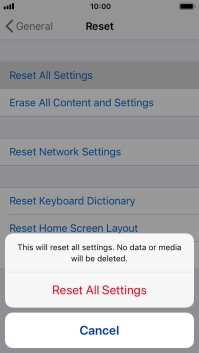 Press Reset All Settings. Press Reset All Settings.