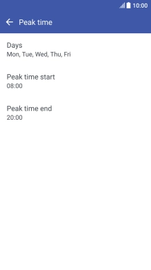 Press the required setting.