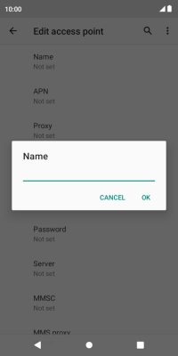 Key in Vodafone Internet and press OK. Key in Vodafone Internet and press OK.