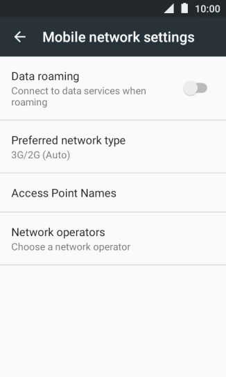 Press Preferred network type.