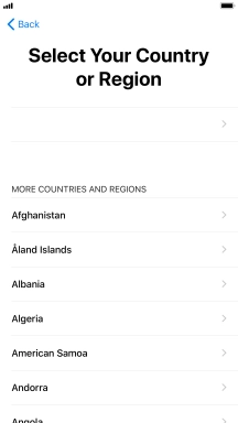 Press the required country or area.