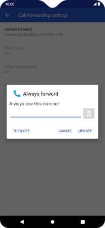 Press TURN OFF.