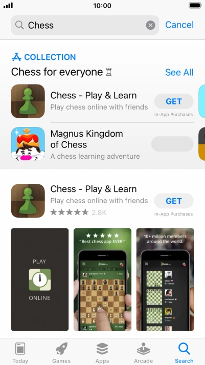 Press the required app. Press the required app.