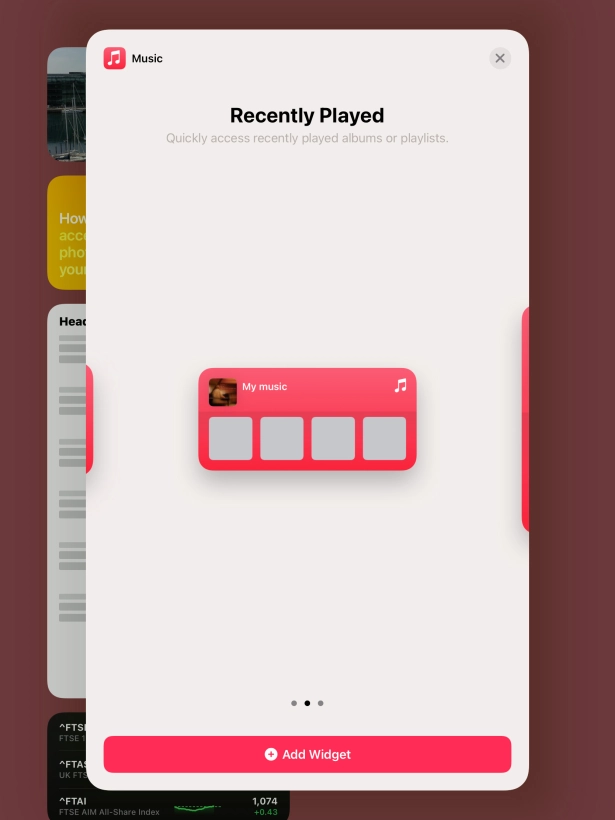 Press Add Widget. Press Add Widget.