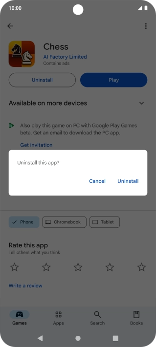 Press Uninstall.