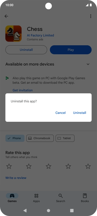 Press Uninstall.