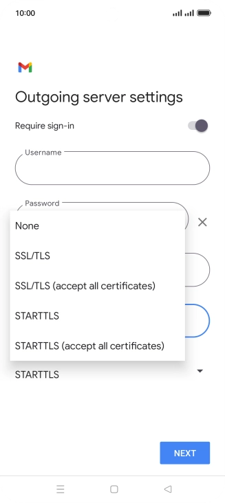 Press SSL/TLS. Press SSL/TLS.