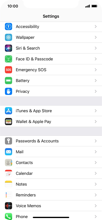 Press Face ID & Passcode.