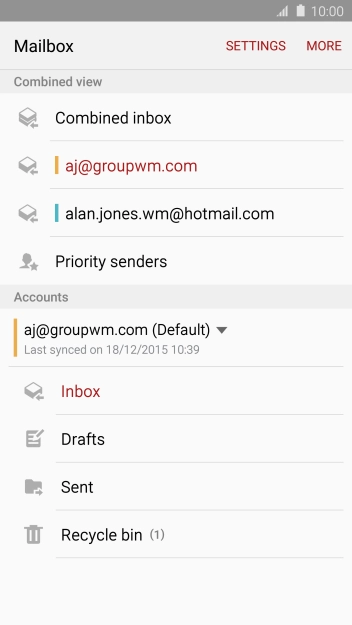 Press Inbox.