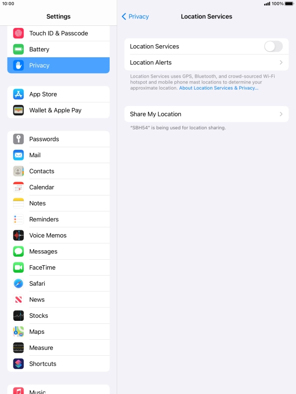Press the indicator next to 