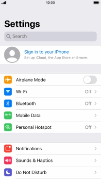 Press Sign in to your iPhone.