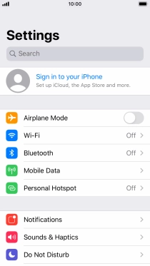 Press Sign in to your iPhone.