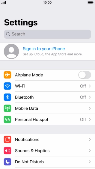 Press Sign in to your iPhone.