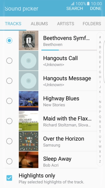 Once you've found a ring tone you like, press DONE.