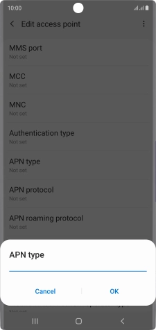 Key in default and press OK.