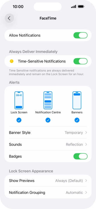 Press the indicator next to 