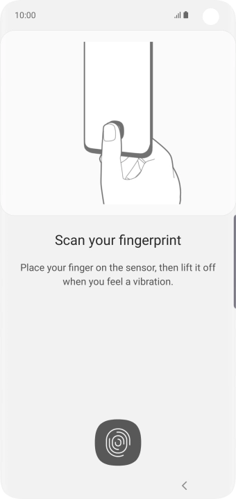 Follow the instructions on the screen to create the phone lock code using your fingerprint.