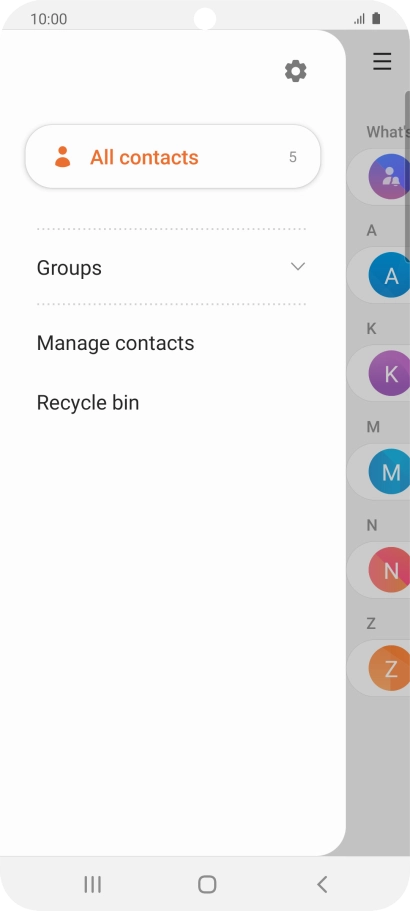 Press Manage contacts.
