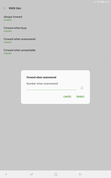 Key in +61414121121 and press ENABLE. Key in +61414121121 and press ENABLE.