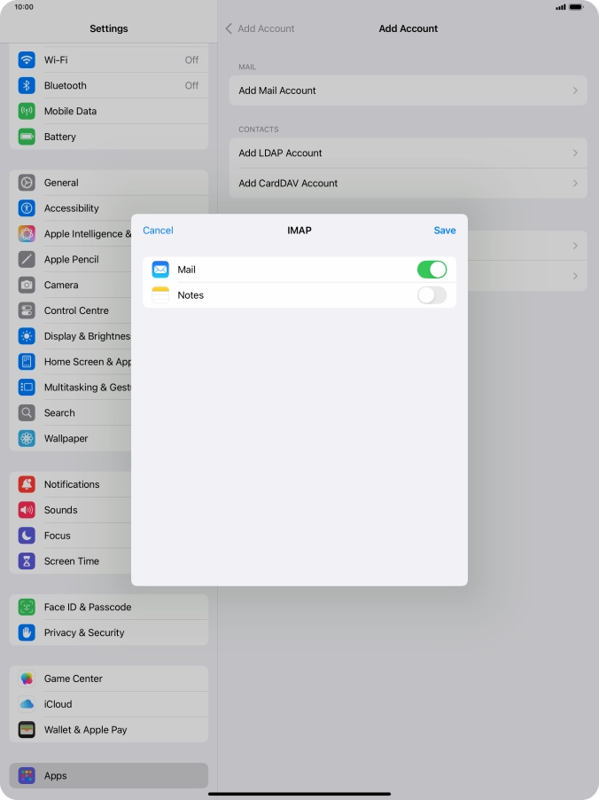 Press Save. Your email account has now been set up. To select more settings for incoming and outgoing server, proceed with the following steps. Press Save. Your email account has now been set up. To select more settings for incoming and outgoing server, proceed with the following steps.