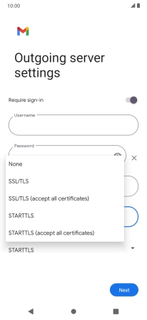 Press SSL/TLS. Press SSL/TLS.
