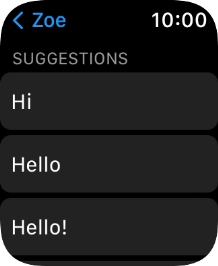 Press the required quick reply. Press the required quick reply.