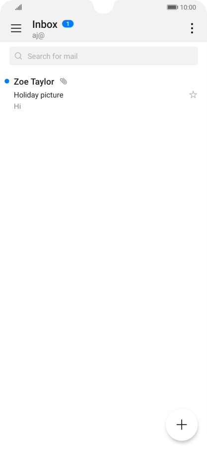 Press the new email message icon. Press the new email message icon.