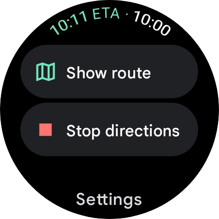 Press Stop directions. Press Stop directions.