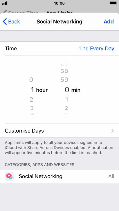 Press Customise Days.