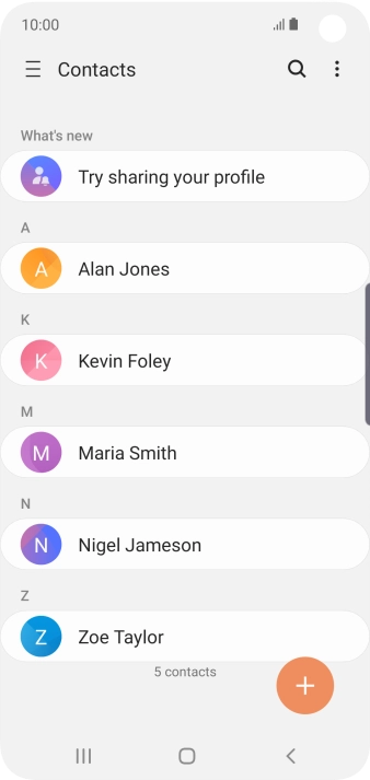 Press the new contact icon. Press the new contact icon.