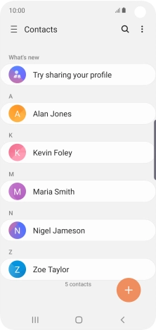 Press the new contact icon. Press the new contact icon.