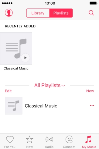 Press New and key in the name of the playlist. Press New and key in the name of the playlist.
