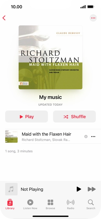 Go to the required category or playlist and press the required audio file.