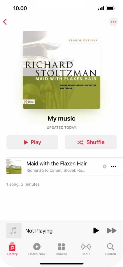 Go to the required category or playlist and press the required audio file.