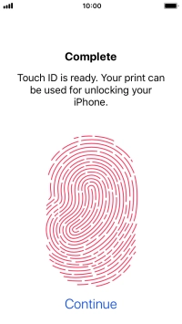 Press Continue. If you haven't previously selected a phone lock code, key in a code of your own choice twice.