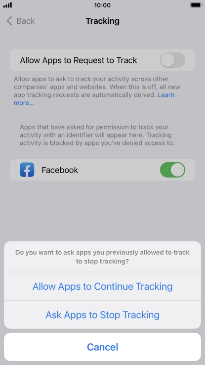 If you turn off the function, press the required setting.