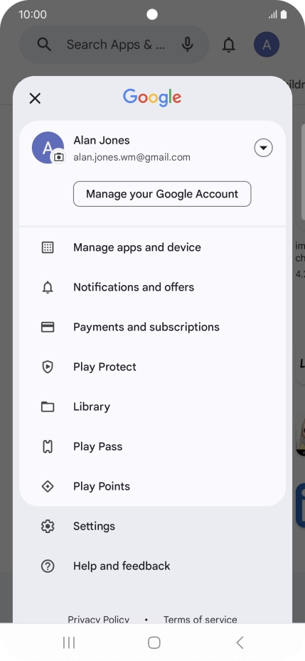 Press Manage apps and device. Press Manage apps and device.