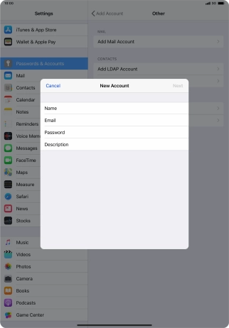 Press Password and key in the password for your email account. Press Password and key in the password for your email account.