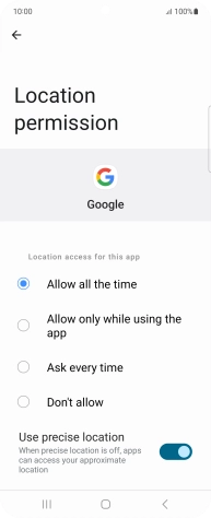 Press the required setting. Press the required setting.